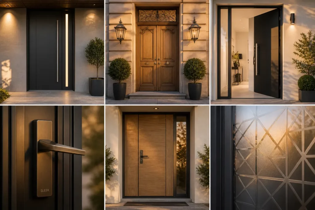 Menuiserie de prestige : porte en bois et verre à Grimaud et Gassin.