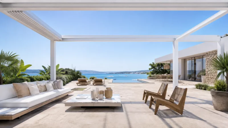 Comment choisir sa pergola bioclimatique à lames rétractables Marquises pour une villa à Saint-Tropez.